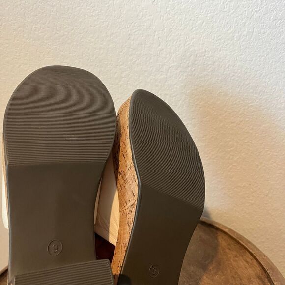 Seychelles Ivory Cork One Of A Kind Block Heel Slide Sandals Women's Size 9 - Picture 9 of 9